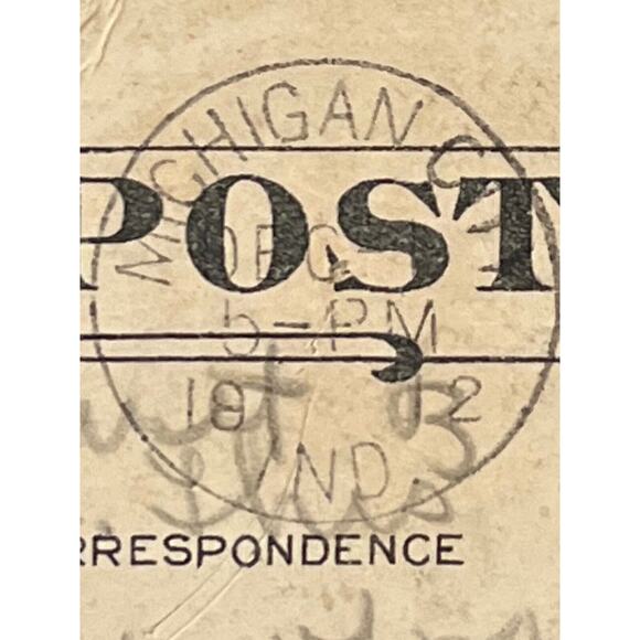 Antique 1912 Litho Ephemera Postcard Scene Near Michigan City, IN Boats In Water - Picture 6 of 8